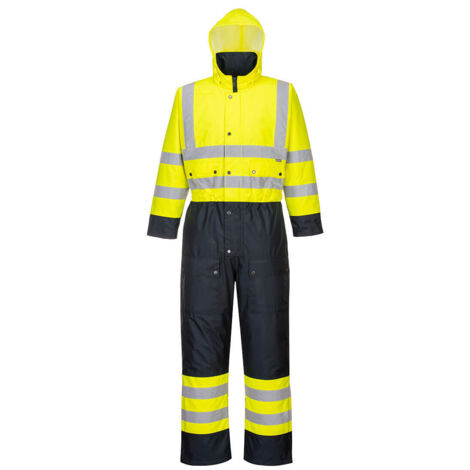 Combinaison Contrast Hi-Vis matelassée couleur : Jaune/Marine taille S - PORTWEST