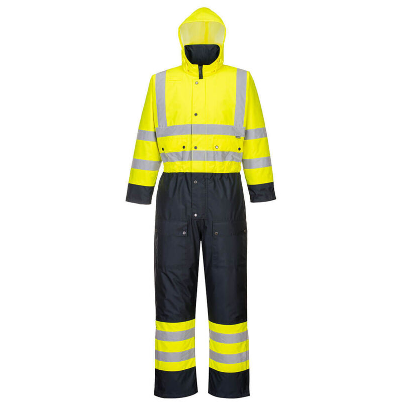 Portwest Kontrast-hi-vis-daunenjacke In Gelb/navy, Xs - De(34-36) - Uk(26-28)