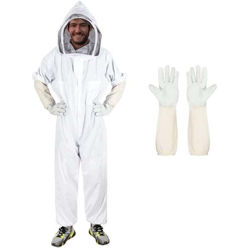 Combinaison d'apiculteur pour hommes et femmes, costume d'apiculteur avec gants d'apiculteur, capuche avec voile, combinaison d'apiculteur intégrale