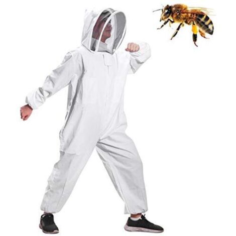 Combinaison d'apiculture intégrale, vêtements à capuche avec manteau de protection en voile (XL)