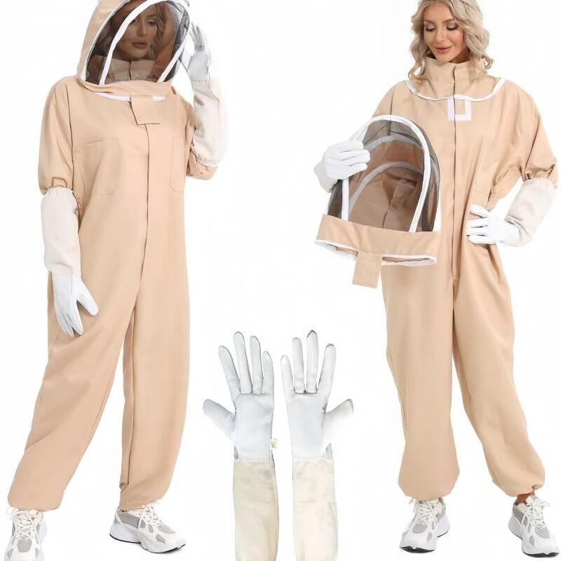 Combinaison d'apiculture pour homme et femme, taille L, avec voile à capuche et gants, pour apiculteur professionnel et débutant