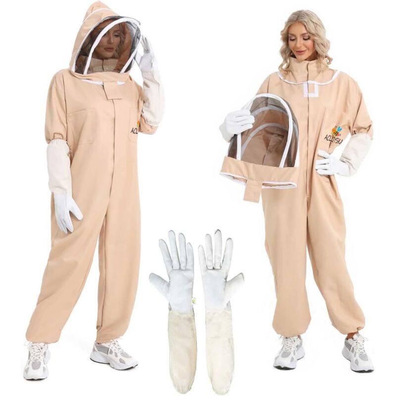Combinaison d'apiculture pour homme et femme, taille L, avec voile à capuche et gants, pour apiculteur professionnel et débutant
