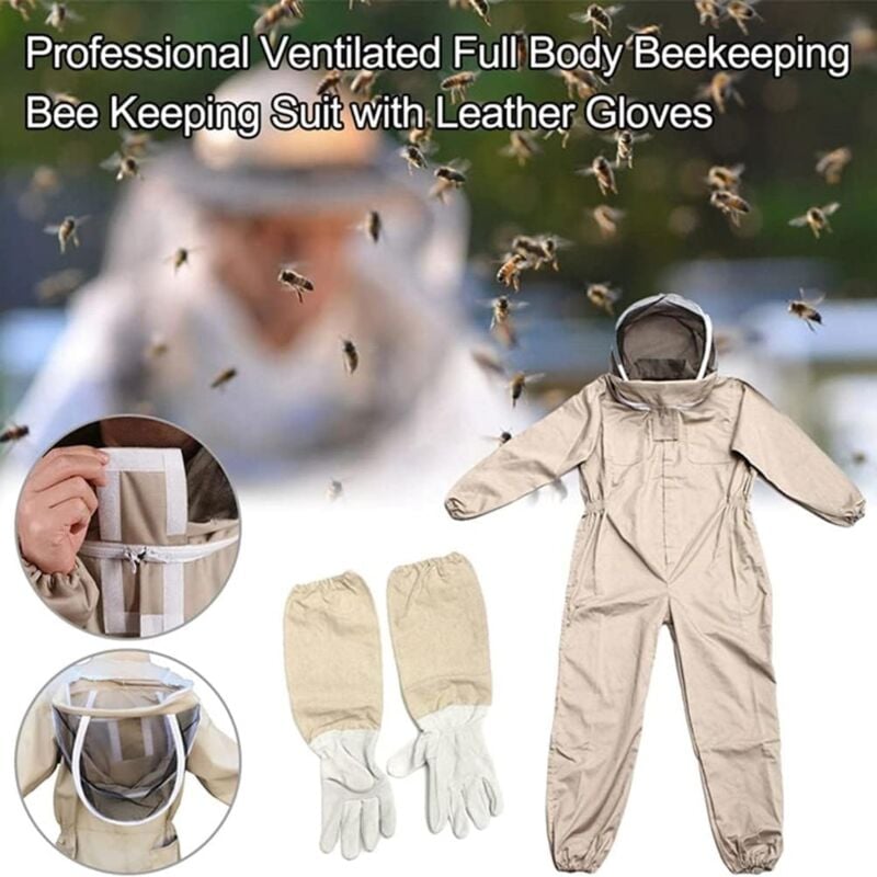 Combinaison d'apiculture professionnelle avec gants, combinaison d'apiculture professionnelle pour homme et femme, combinaison d'apiculture xxl