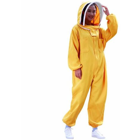 Combinaison d'apiculture Professionnelle, avec Gants d'apiculture et Voile d'escrime, Combinaison Anti-guêpe Confortable, Veste d'apiculture pour apiculteurs Professionnels, XXL Cisea