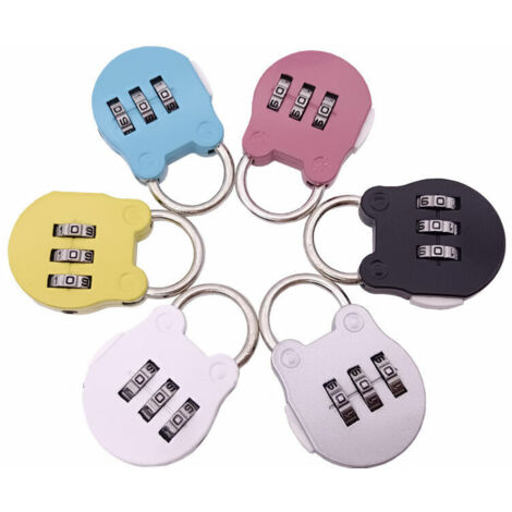 Combinaison de combinaison 6 pcs petits cadenas codés de coul extérie, cadenas de sécurité en alliage de zinc à 3 chiffres, verrouillage de code réinitial pour la salle de gym School Shed Outdoo