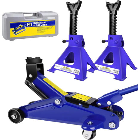 Combinaison de cric et support de sol, ensemble de supports hydrauliques à profil bas de 2 tonnes et d'essieu de 3 tonnes, Kit de réparation de pneus, levage rapide de course en acier