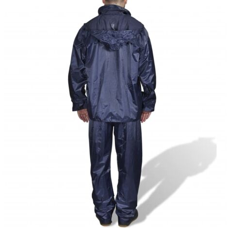 Combinaison de pluie avec capuche 2 pièces Bleu marine L CFW45987