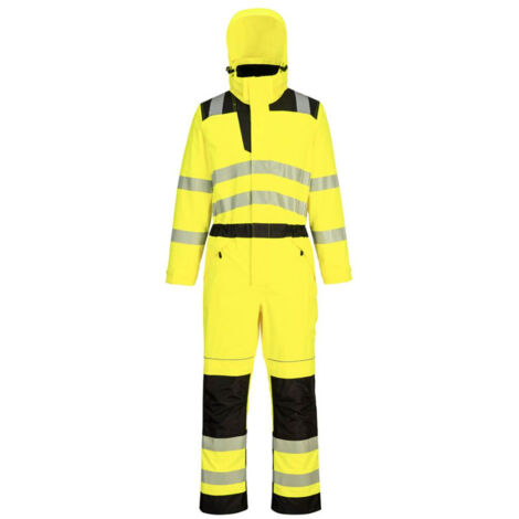 Combinaison de pluie haute visibilité PORTWEST PW3 Jaune / Noir L