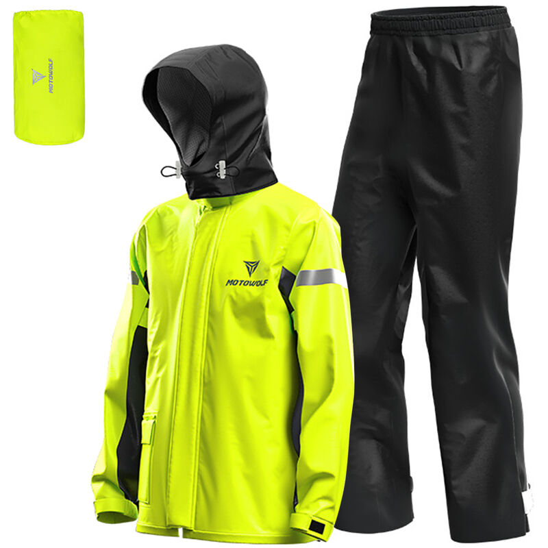 Combinaison de pluie pour moto pour hommes, veste et pantalon imperméables réfléchissants pour l'extérieur, équipement de pluie pour vélo,