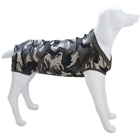 Combinaison de protection chirurgicale camouflage pour animaux de compagnie - Vêtements de soin des plaies anti-léchage