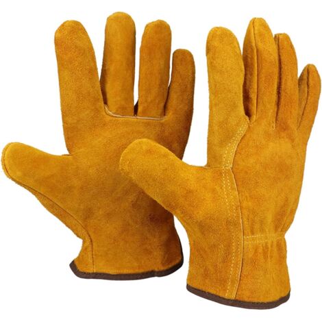 Combinaison de soudage en cuir Gants de travail gants de soudure en cuir ignifuges gants de sécurité anti-chauffage for soudage gants de protection en métal for le soudage Résistant à la chaleur et ig