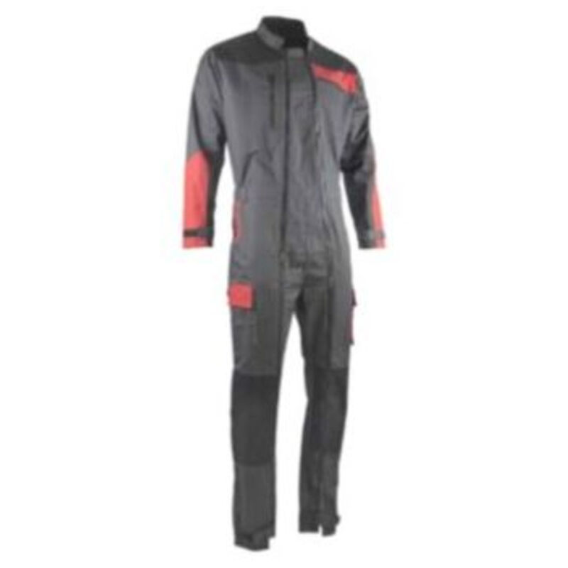 LMA - Combinaison de travail double zip tricolore sesame Gris / Rouge s