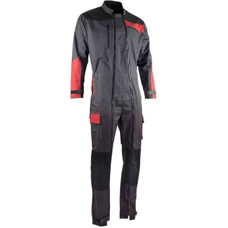 LMA - Combinaison de travail double zip tricolore sesame Gris / Rouge xl