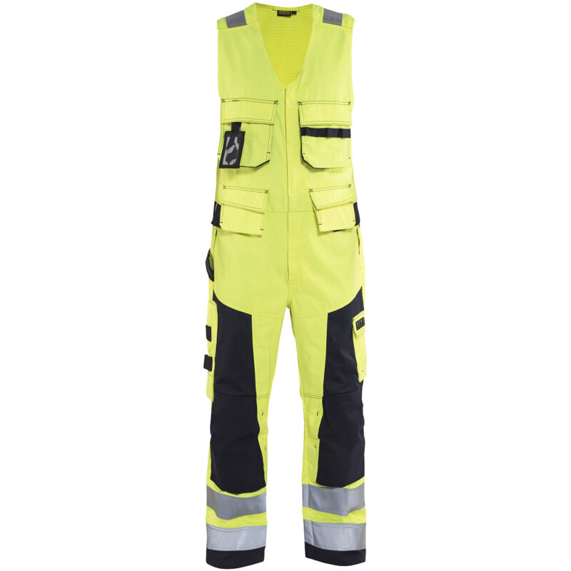 Mono de trabajo sin mangas multinormes 2678 - Amarillo fluorescente/Azul marino 46C