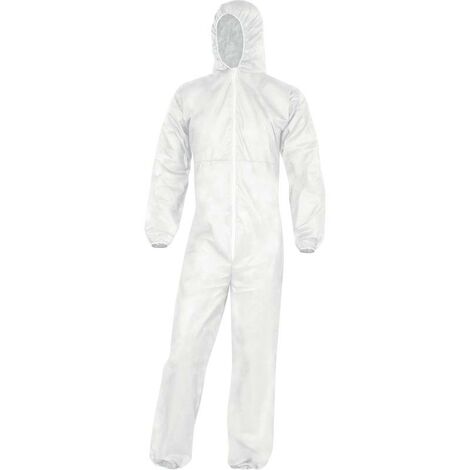 COMBINAISON DELTA PLUS A CAPUCHE POLYPROPYLENE BLANC - PO106BC0   38/40 (M)
