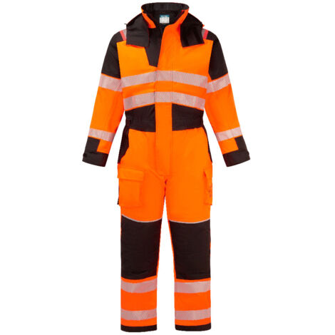 Combinaison D'hiver + Pluie Pw3 Fr Modaflame Hv - Taille M - Orange/noir - Portwest