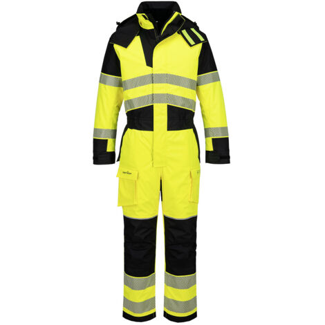 Combinaison D'hiver + Pluie Pw3 Fr Modaflame Hv - Taille S - Jaune/noir - Portwest