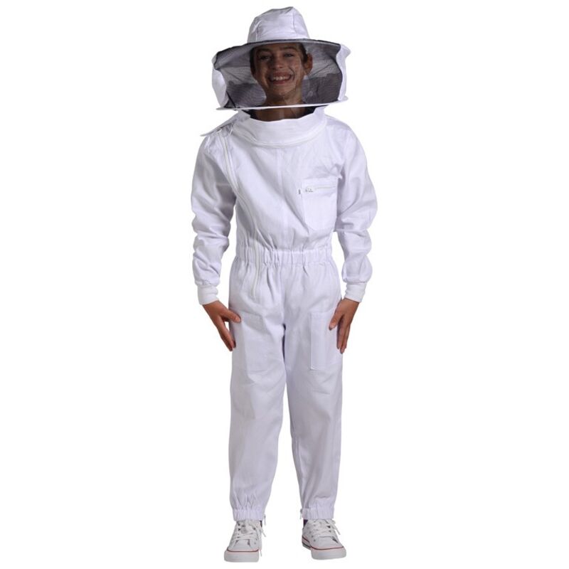 Apiculture.net-matériel Apicole Français - Combinaison enfant avec chapeau et voile - Plusieurs modèles disponibles - 7 ans - 128 cm