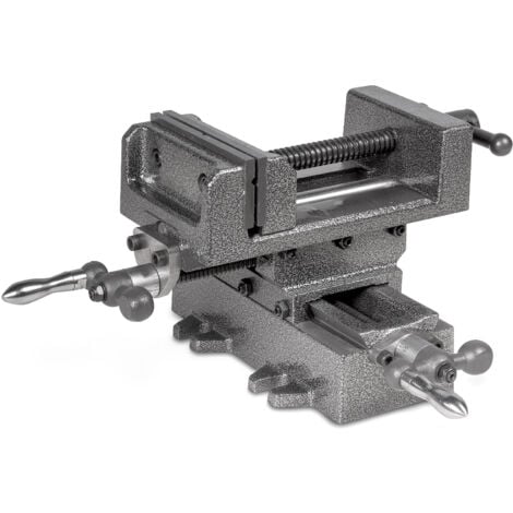 Combinaison étau de perçage et table croisée largeur des mors 100 mm ouverture des mors 102 mm course X / Y 120 / 120 mm MW-Tech BAVALR100