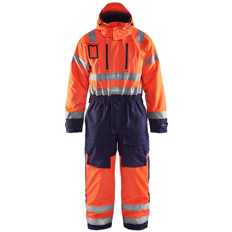Combinaison hiver haute visibilité Blaklader 6763 - Orange / Bleu foncé - 48 - Jambes standards