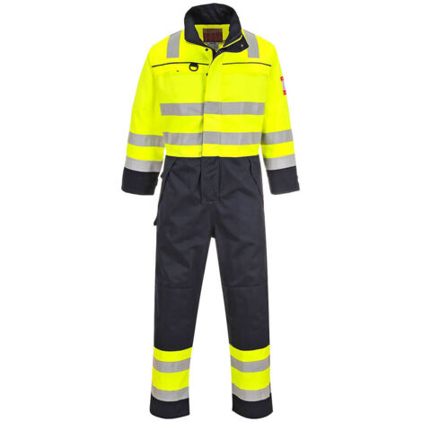 Combinaison Haute-Visibilité Multi-risques couleur : Jaune/Marine taille S - PORTWEST