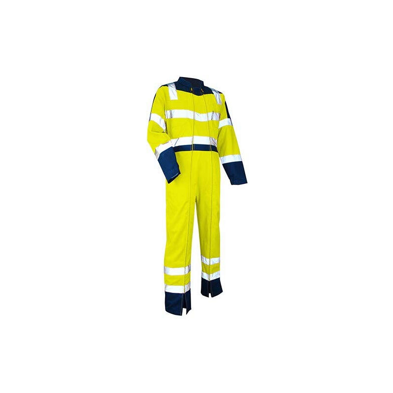 Workwear Survilance 4106 Combinaison bicolore avec double fermeture col montant taille s bleu nuit-orange fluo - LMA