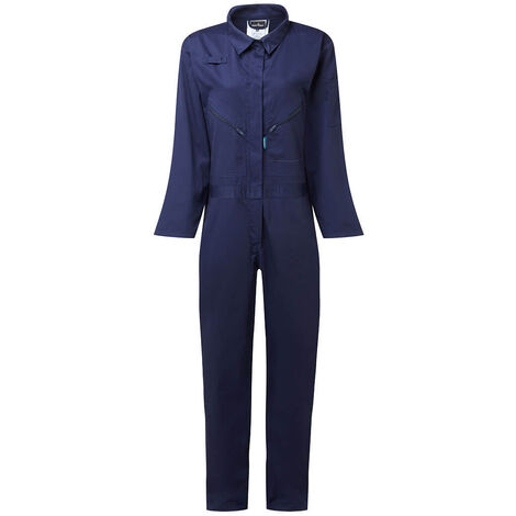 Portwest – Combinaison de protection femme taille M – Marine – 5 poches – Zip à double curseur pour accès rapide – Confort et style féminin