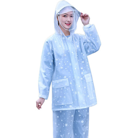 Combinaison PVC imperméable complète adulte pour moto/vélo - Résistant aux intempéries (L)