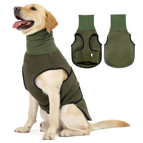 Combinaison réfléchissante multifonctionnelle pour chien - body apaisant pour chien, prévient la peur - vert armée - taille S
