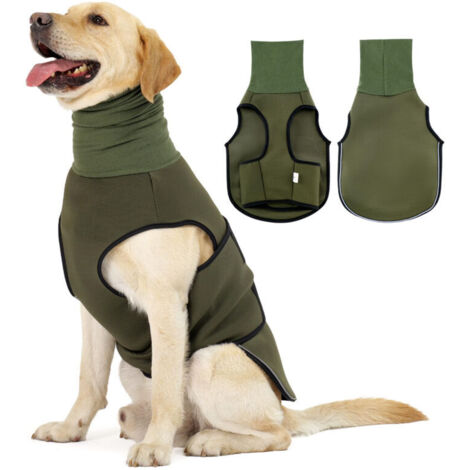 Combinaison réfléchissante multifonctionnelle pour chien - body apaisant pour chien, prévient la peur - vert armée - taille S