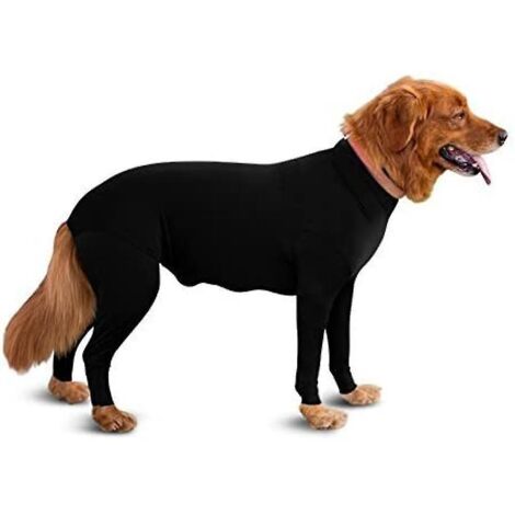 Combinaison sport pour chien - Idéale pour la maison, la voiture et les voyages, anti-peluche, protection UV et anti-tiques - Taille S - Noir