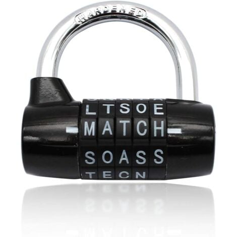 Combination Lock, Code Padlock, Waterproof and Rustproof Combination Lock for Families, Schools, Companies, Lockers and Other Places (5 Letter Padlock)