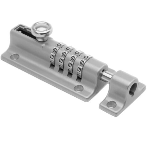 Combination Lock Latch 4 Digit Combination Lock Mechanical Code Door Lock Keyless Slide Tamper Proof Door Lock for Cabinet Garden,Silver
