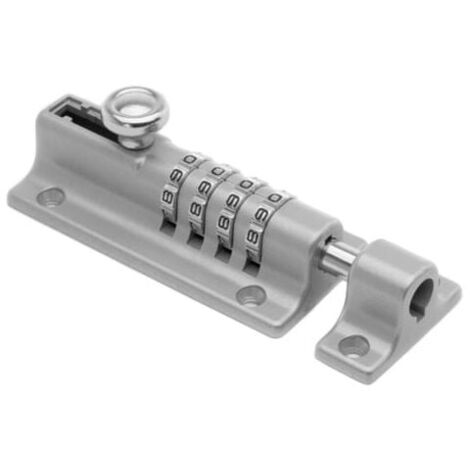 Combination Lock, Mechanical Code Lock, Keyless Sliding Door Lock, Tamper Proof Cabinet Door Lock, MUMU Silver