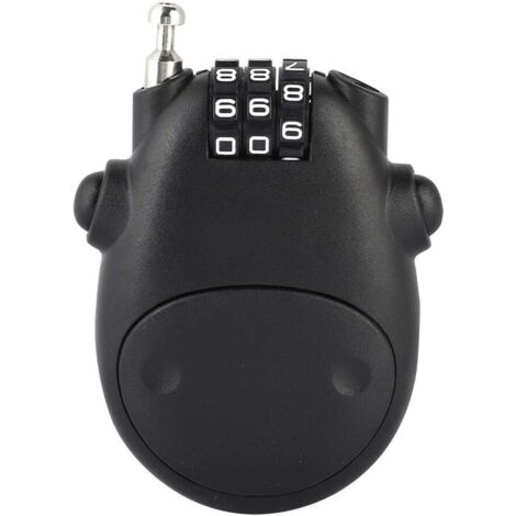 Combination Padlock with 3-Digit Combination Cable Lock, 80cm Extendable Cable, Heifer Shape, Personalized Security Lock for Stroller Bag (Black)