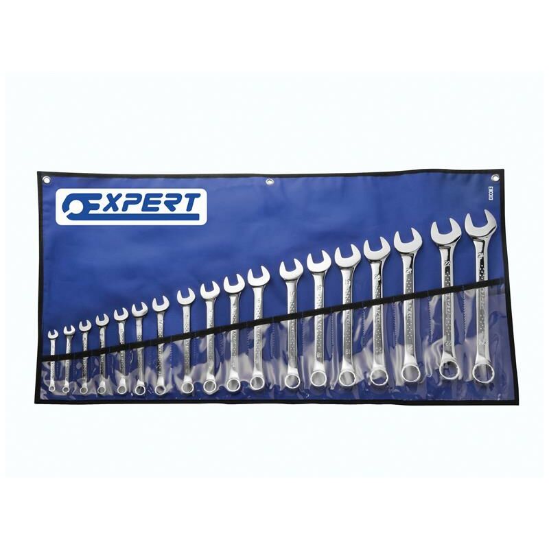 E110313 Combination Spanner Set with Tool Roll, 18 Piece BRIE110313B - Expert