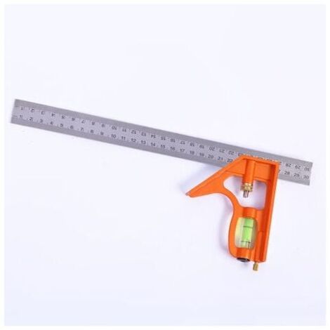 Combination square 300 mm - metric - universal and precise metal combination square with stop and engraving tool - professional measuring tool MUMU