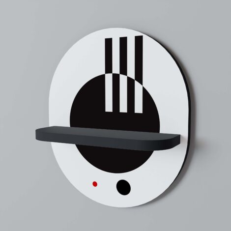 COMBINAZIONE BIANCO E NERO Mensola ovale Nero