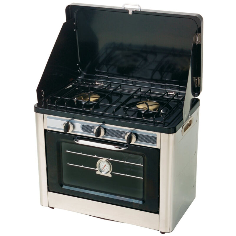 combiné four / réchaud 2 feux de camping - wol