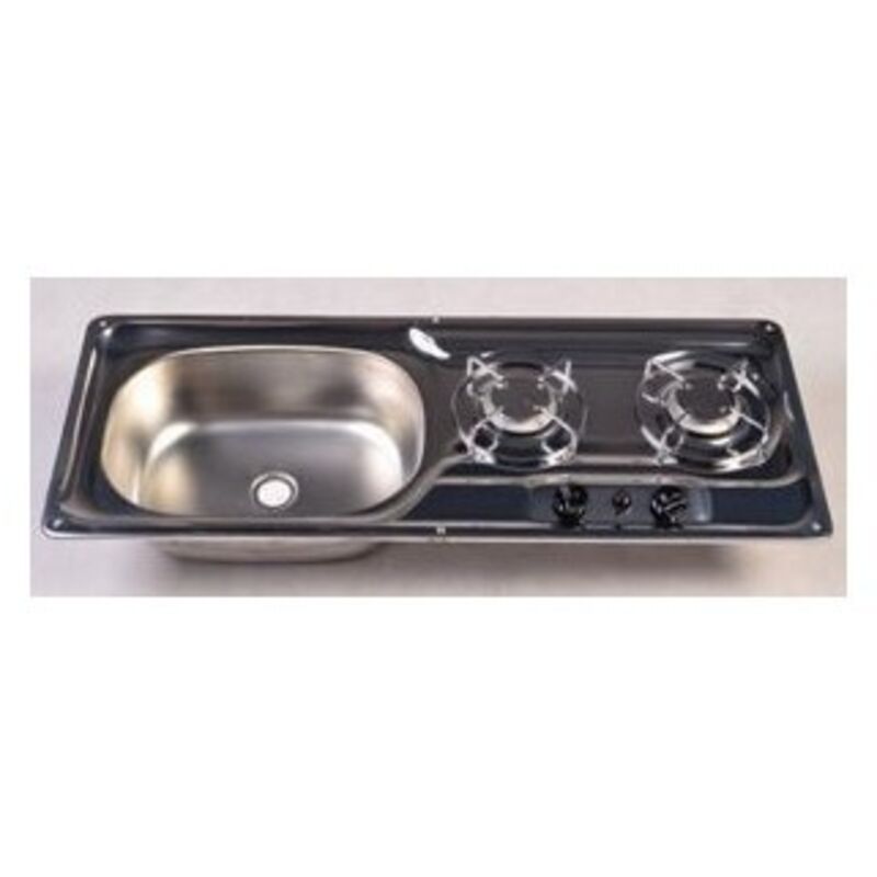 Imline - Combiné inox 2 feux + cuve gauche – Idéal pour camping-car