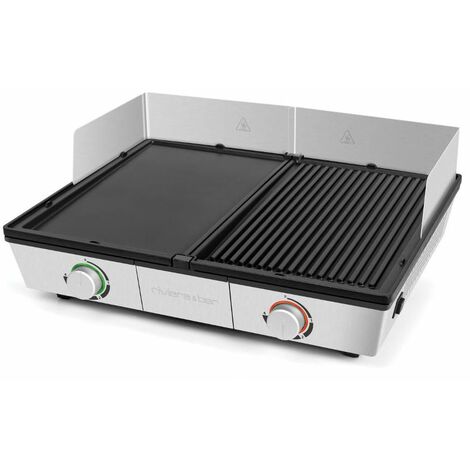 Combiné plancha-gril QPL800 – Puissance 2200W – Surface de cuisson 1910 cm² – Revêtement anti-adhésif sans PFOA – Riviera & Bar