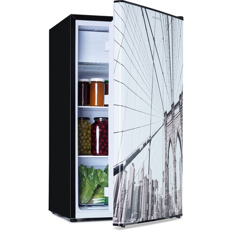 Combiné réfrigérateur-congélateur CoolArt 79L CEE F compartiment congélateur 9l porte design