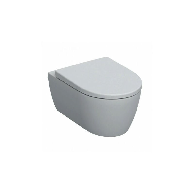 Keramag - Geberit iCon, set wc suspendu avec siège wc, sans rebord, à faible débit, forme fermée, 6l, 501664, Coloris: blanc/KeraTect - 501.664.00.8