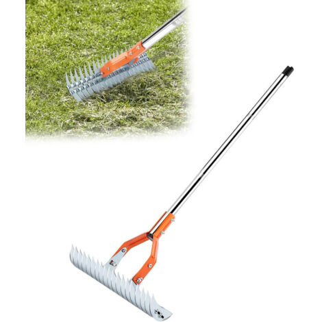 Combisystem Rake Scarifier, 120 cm Handle, Steel Head – Silver and Orange