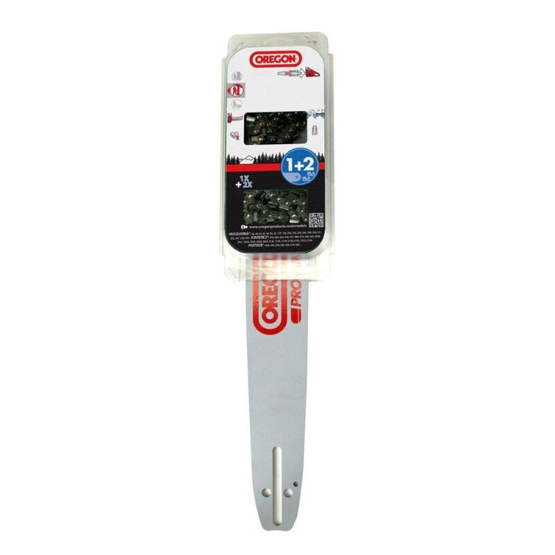 Oregon - Kit de guide et chaînes 1+2 AdvanceCut : 1 guide et 2 chaînes 3/8', 1.6 mm, 50 cm, nombre de maillons 72