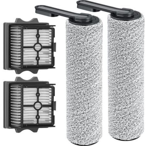 Combo de 2 brosses à rouleau et 2 filtres HEPA pour aspirateur Tineco Floor One S5 – Nettoyage efficace des liquides et particules