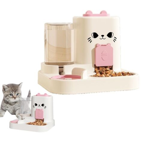 Combo distributeur d'eau et nourriture pour chats
