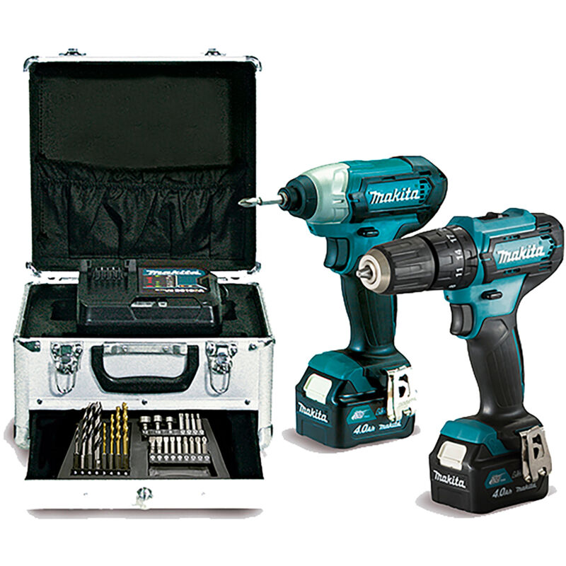 Makita Kit Clx228smx1 (hp333d Td110d 2 X 4,0 Ah Dc10sb Coffret Accessoires)