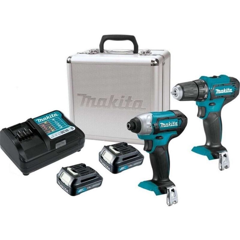 Pack Outils Makita CLX224X – Perceuse-Visseuse 12V + Clé À Chocs 2 Batteries - vue 4