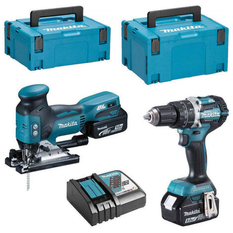 Combopack 2 outils 18V LXT Li-Ion (DHP484 + DJV181) (2x5,0 Ah) - MAKITA DLX2355TJ